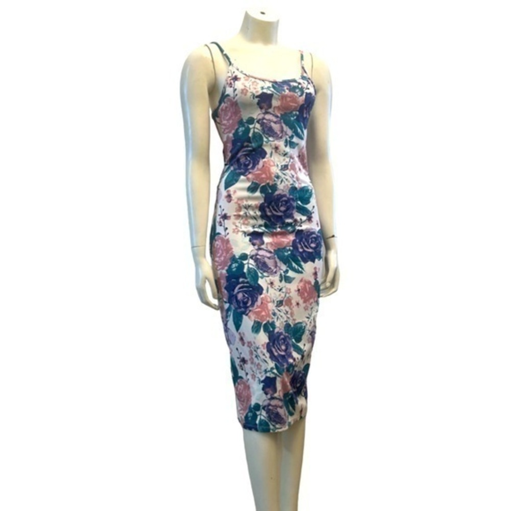 STREETWEAR SOCIETY floral tank style fitted dress. Stretch material. Like new